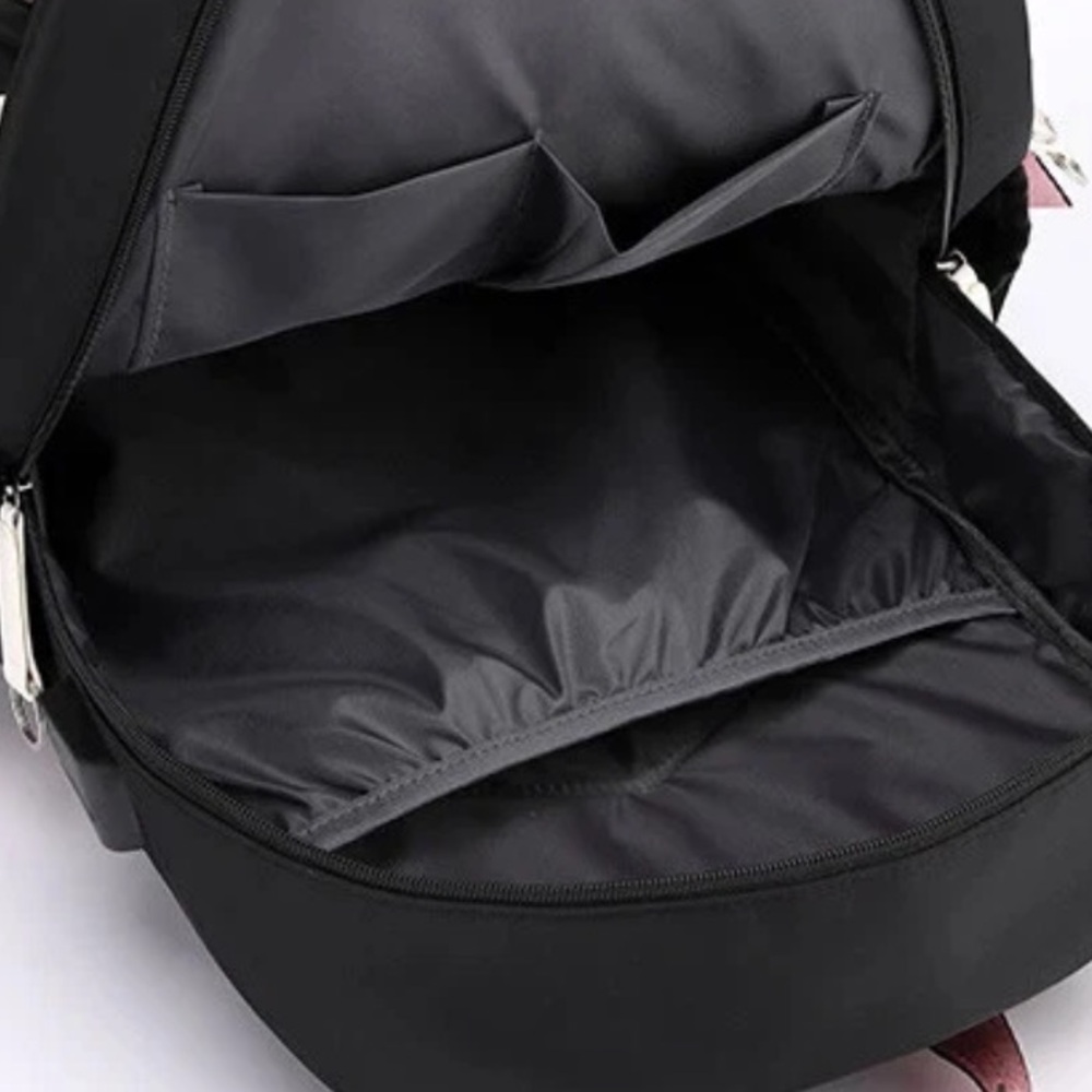 My Melody Backpack USB Charge Laptop Backpack Rucksack Travel Bag w Plush Charms - Picture 11 of 17